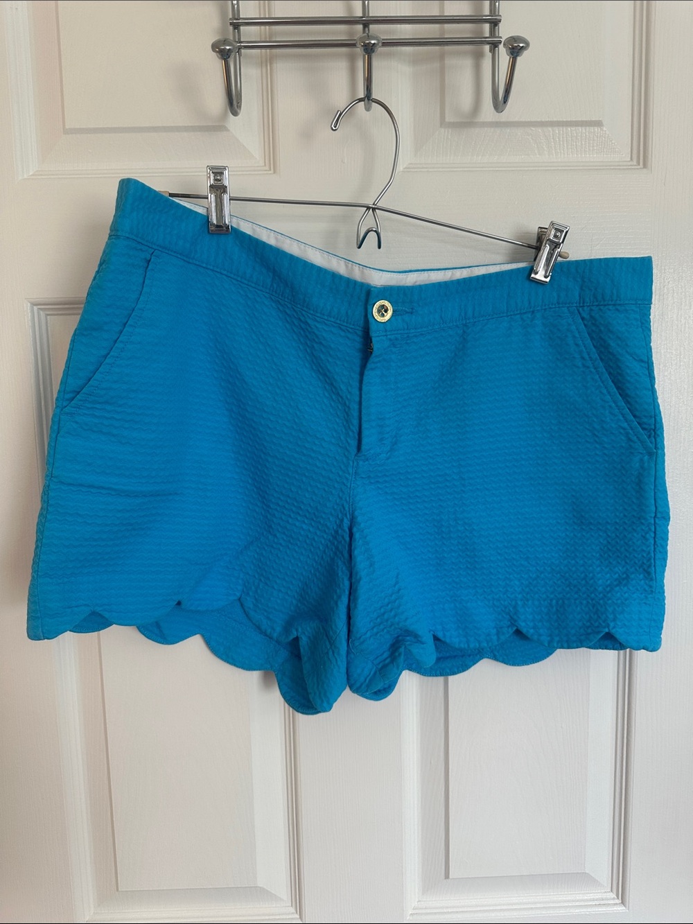Lilly Pulitzer Teal Scallop Hem Shorts